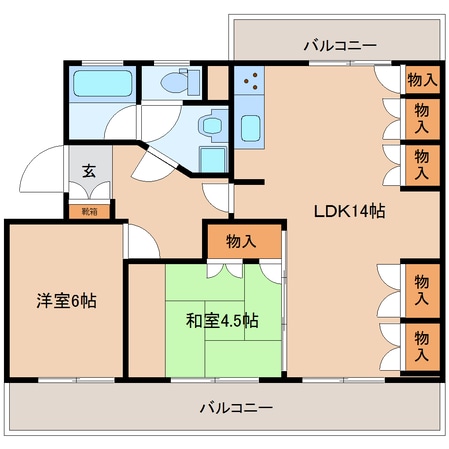 奈良駅 徒歩15分 5階の物件間取画像